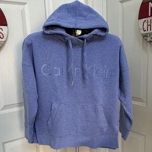 Calvin Klein Women’s Light Purple Hoodie With Embroidered Logo in Size S